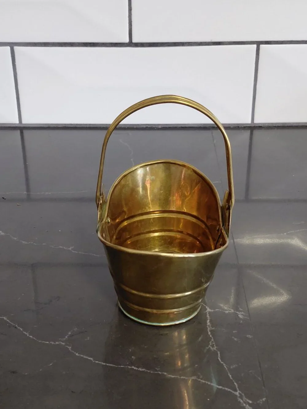 Small Vintage Brass Basket